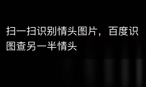 扫一扫识别情头图片，百度识图查另一半情头