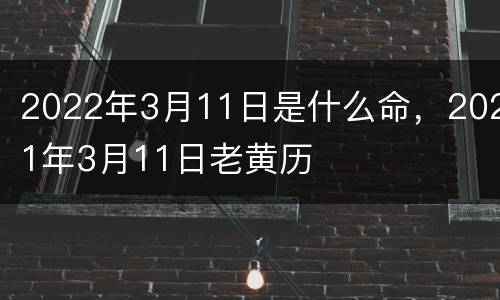 2022年3月11日是什么命，2021年3月11日老黄历