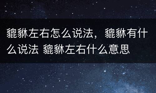 貔貅左右怎么说法，貔貅有什么说法 貔貅左右什么意思