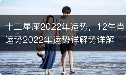 十二星座2022年运势，12生肖运势2022年运势详解势详解