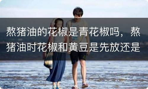 熬猪油的花椒是青花椒吗，熬猪油时花椒和黄豆是先放还是熬好后放？