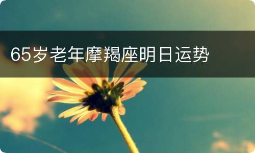 65岁老年摩羯座明日运势