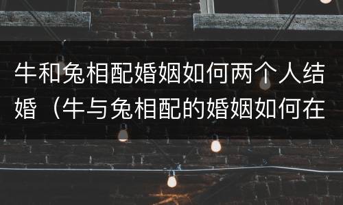 牛和兔相配婚姻如何两个人结婚（牛与兔相配的婚姻如何在一）