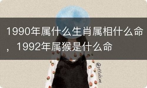 1990年属什么生肖属相什么命，1992年属猴是什么命