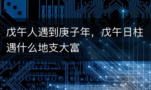 戊午人遇到庚子年，戊午日柱遇什么地支大富