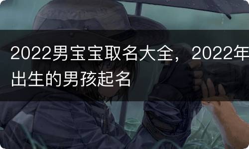 2022男宝宝取名大全，2022年出生的男孩起名