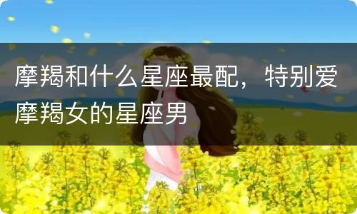摩羯和什么星座最配，特别爱摩羯女的星座男