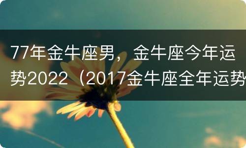 77年金牛座男，金牛座今年运势2022（2017金牛座全年运势）