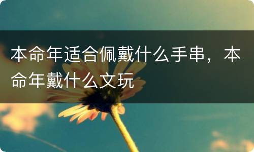 本命年适合佩戴什么手串，本命年戴什么文玩