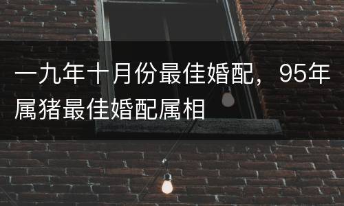 一九年十月份最佳婚配，95年属猪最佳婚配属相