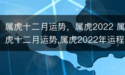 属虎十二月运势，属虎2022 属虎十二月运势,属虎2022年运程
