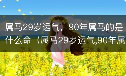 属马29岁运气，90年属马的是什么命（属马29岁运气,90年属马的是什么命）