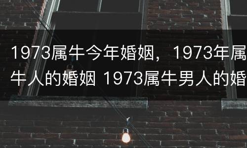 1973属牛今年婚姻，1973年属牛人的婚姻 1973属牛男人的婚姻和命运
