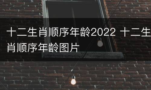 十二生肖顺序年龄2022 十二生肖顺序年龄图片