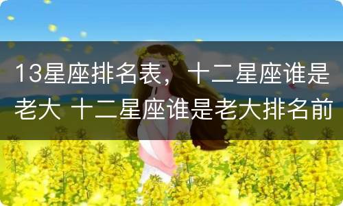 13星座排名表，十二星座谁是老大 十二星座谁是老大排名前十二名
