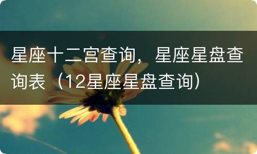星座十二宫查询，星座星盘查询表（12星座星盘查询）