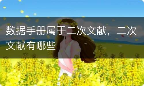 数据手册属于二次文献，二次文献有哪些