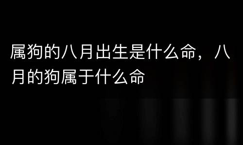 属狗的八月出生是什么命，八月的狗属于什么命