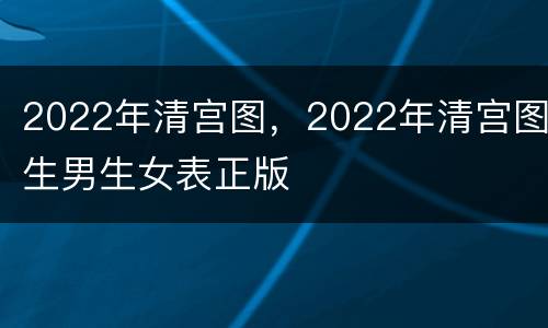2022年清宫图，2022年清宫图生男生女表正版
