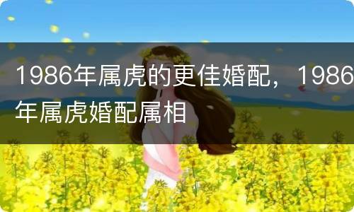 1986年属虎的更佳婚配，1986年属虎婚配属相