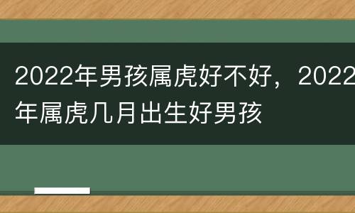 2022年男孩属虎好不好，2022年属虎几月出生好男孩