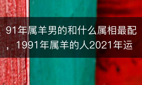 91年属羊男的和什么属相最配，1991年属羊的人2021年运