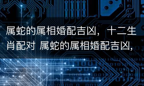 属蛇的属相婚配吉凶，十二生肖配对 属蛇的属相婚配吉凶,十二生肖配对好吗