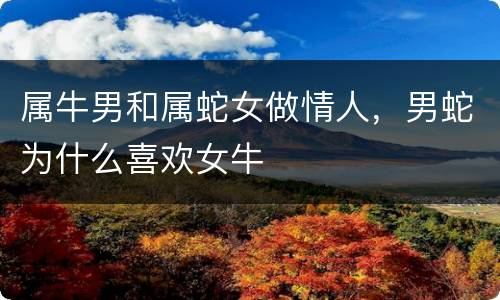 属牛男和属蛇女做情人，男蛇为什么喜欢女牛