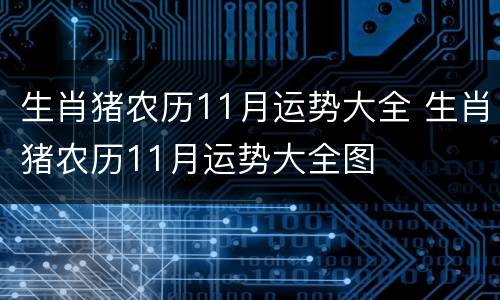 生肖猪农历11月运势大全 生肖猪农历11月运势大全图