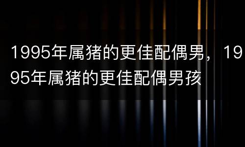 1995年属猪的更佳配偶男，1995年属猪的更佳配偶男孩