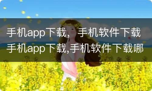 手机app下载，手机软件下载 手机app下载,手机软件下载哪个好