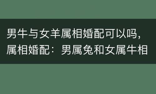 男牛与女羊属相婚配可以吗，属相婚配：男属兔和女属牛相配吗