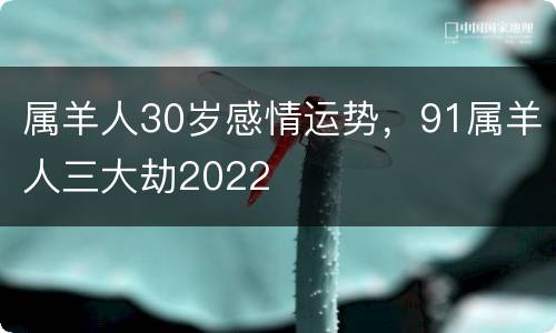 属羊人30岁感情运势，91属羊人三大劫2022