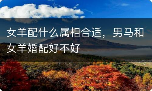 女羊配什么属相合适，男马和女羊婚配好不好