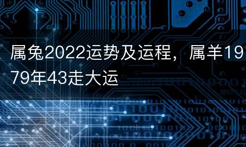 属兔2022运势及运程，属羊1979年43走大运