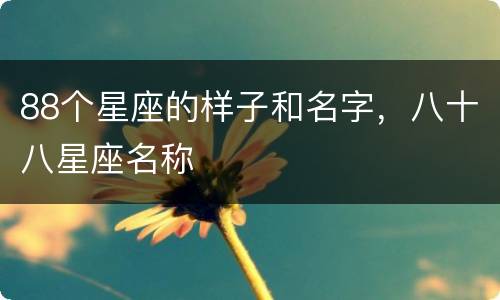 88个星座的样子和名字，八十八星座名称