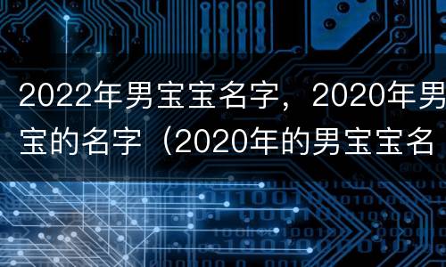 2022年男宝宝名字，2020年男宝的名字（2020年的男宝宝名字大全）