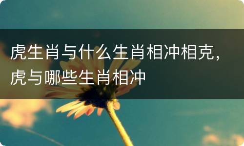 虎生肖与什么生肖相冲相克，虎与哪些生肖相冲