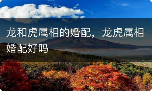 龙和虎属相的婚配，龙虎属相婚配好吗