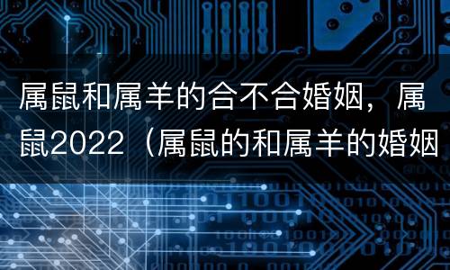 属鼠和属羊的合不合婚姻，属鼠2022（属鼠的和属羊的婚姻合不合）