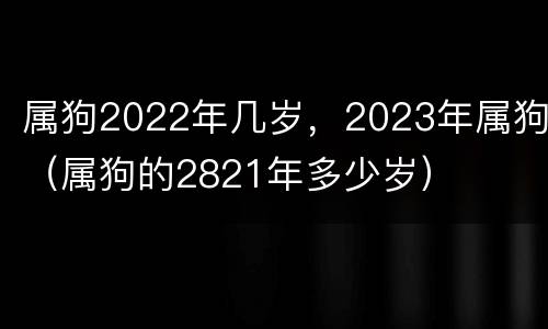 属狗2022年几岁，2023年属狗（属狗的2821年多少岁）