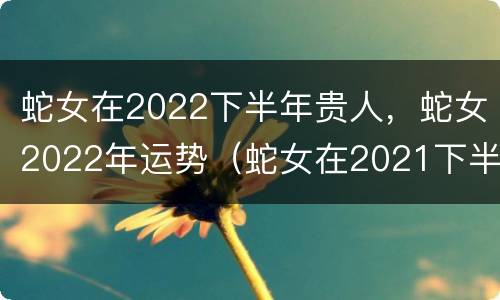 蛇女在2022下半年贵人，蛇女2022年运势（蛇女在2021下半年贵人）