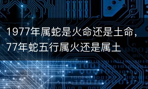 1977年属蛇是火命还是土命，77年蛇五行属火还是属土