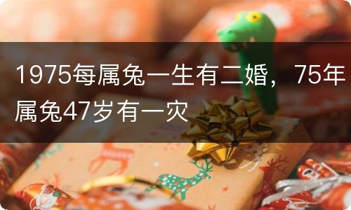 1975每属兔一生有二婚，75年属兔47岁有一灾