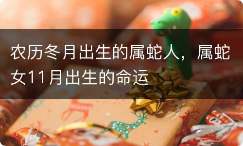 农历冬月出生的属蛇人，属蛇女11月出生的命运