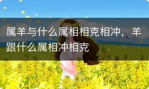 属羊与什么属相相克相冲，羊跟什么属相冲相克