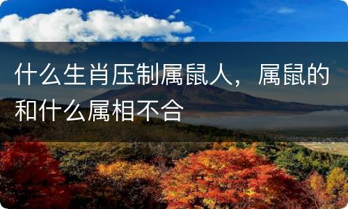 什么生肖压制属鼠人，属鼠的和什么属相不合