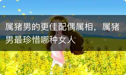 属猪男的更佳配偶属相，属猪男最珍惜哪种女人