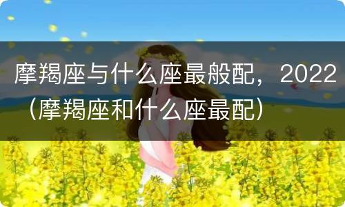 摩羯座与什么座最般配，2022（摩羯座和什么座最配）