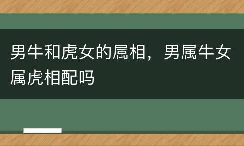 男牛和虎女的属相，男属牛女属虎相配吗